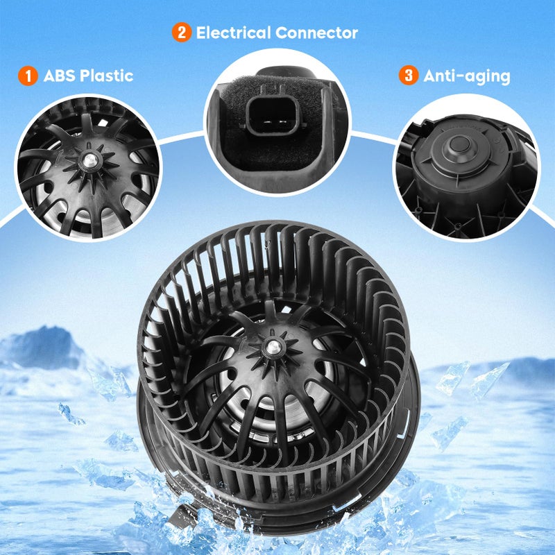 PetMigo Front HVAC Heater Blower Motor with Fan Assembly Fit for 2002-2006 Jeep Wrangler, 2002-2007 Jeep Liberty, Replaces 700154 5066553AA 615-00680, Air Automotive Replacement - Image 2